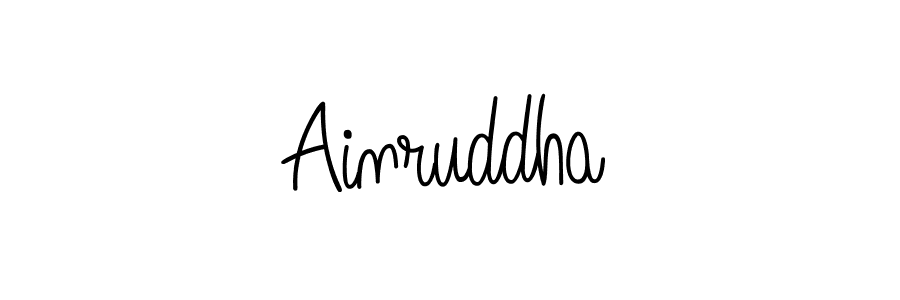 How to make Ainruddha name signature. Use Angelique-Rose-font-FFP style for creating short signs online. This is the latest handwritten sign. Ainruddha signature style 5 images and pictures png