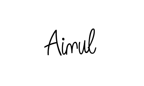 Ainul stylish signature style. Best Handwritten Sign (Angelique-Rose-font-FFP) for my name. Handwritten Signature Collection Ideas for my name Ainul. Ainul signature style 5 images and pictures png