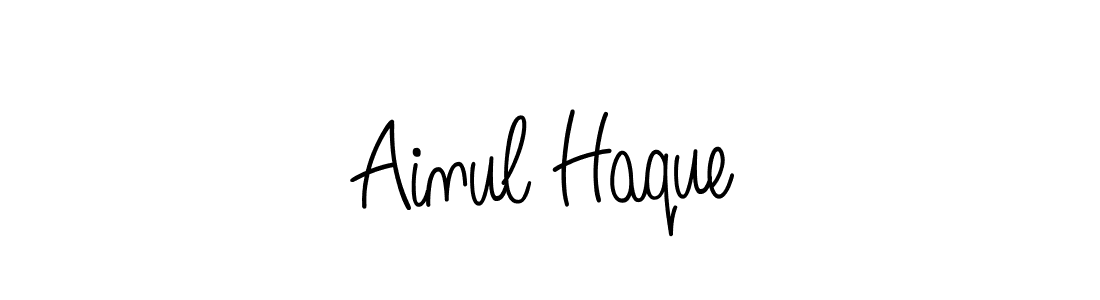 Use a signature maker to create a handwritten signature online. With this signature software, you can design (Angelique-Rose-font-FFP) your own signature for name Ainul Haque. Ainul Haque signature style 5 images and pictures png