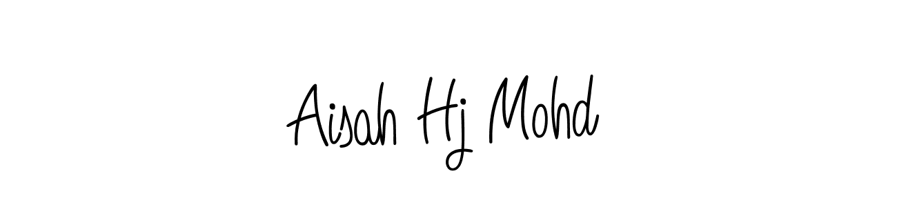 How to make Aisah Hj Mohd name signature. Use Angelique-Rose-font-FFP style for creating short signs online. This is the latest handwritten sign. Aisah Hj Mohd signature style 5 images and pictures png