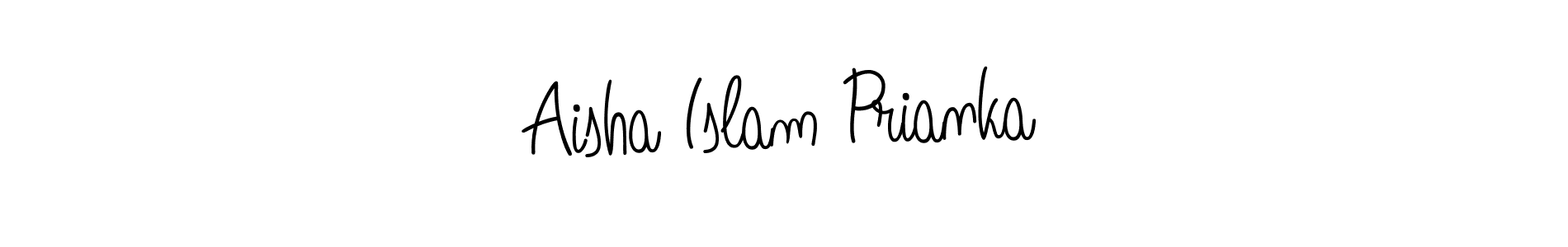 Create a beautiful signature design for name Aisha Islam Prianka. With this signature (Angelique-Rose-font-FFP) fonts, you can make a handwritten signature for free. Aisha Islam Prianka signature style 5 images and pictures png