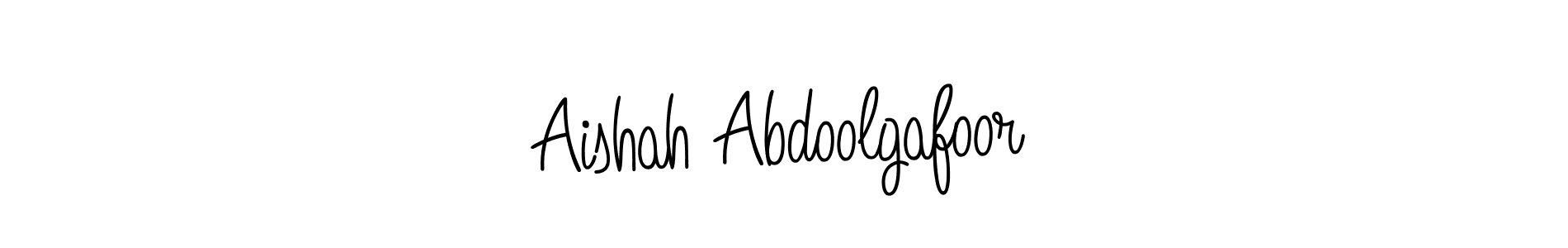 It looks lik you need a new signature style for name Aishah Abdoolgafoor. Design unique handwritten (Angelique-Rose-font-FFP) signature with our free signature maker in just a few clicks. Aishah Abdoolgafoor signature style 5 images and pictures png