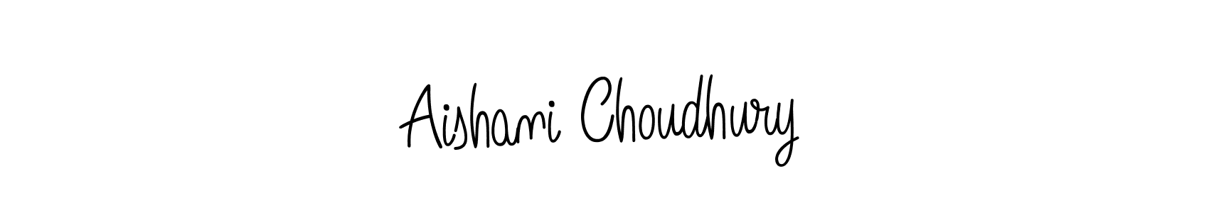 The best way (Angelique-Rose-font-FFP) to make a short signature is to pick only two or three words in your name. The name Aishani Choudhury include a total of six letters. For converting this name. Aishani Choudhury signature style 5 images and pictures png