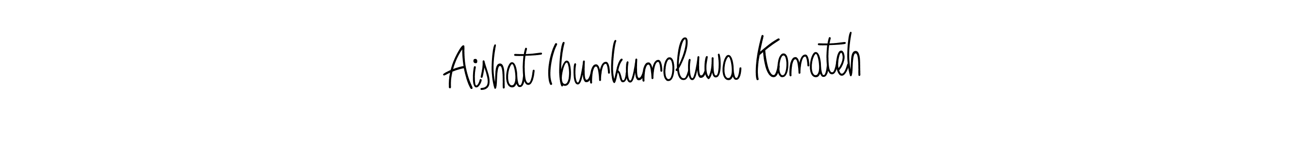 How to make Aishat Ibunkunoluwa Konateh name signature. Use Angelique-Rose-font-FFP style for creating short signs online. This is the latest handwritten sign. Aishat Ibunkunoluwa Konateh signature style 5 images and pictures png