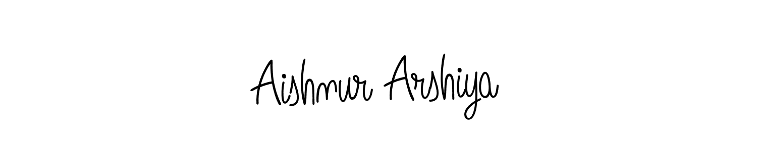 The best way (Angelique-Rose-font-FFP) to make a short signature is to pick only two or three words in your name. The name Aishnur Arshiya include a total of six letters. For converting this name. Aishnur Arshiya signature style 5 images and pictures png