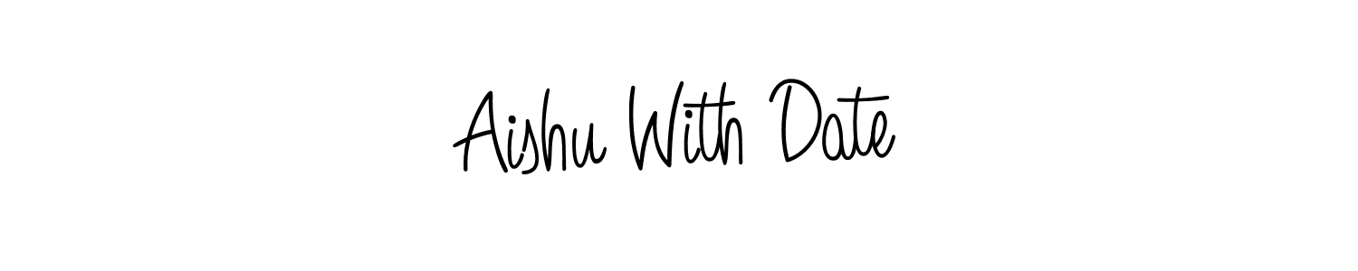 You should practise on your own different ways (Angelique-Rose-font-FFP) to write your name (Aishu With Date) in signature. don't let someone else do it for you. Aishu With Date signature style 5 images and pictures png