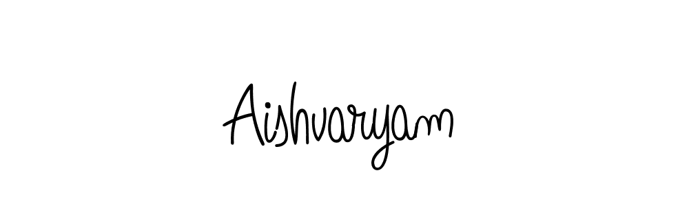 Make a beautiful signature design for name Aishvaryam. With this signature (Angelique-Rose-font-FFP) style, you can create a handwritten signature for free. Aishvaryam signature style 5 images and pictures png