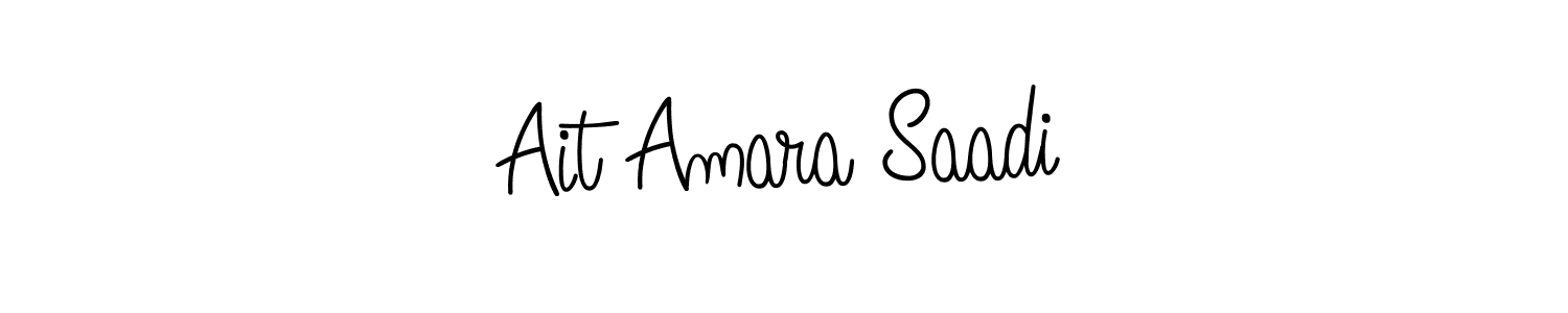 Use a signature maker to create a handwritten signature online. With this signature software, you can design (Angelique-Rose-font-FFP) your own signature for name Ait Amara Saadi. Ait Amara Saadi signature style 5 images and pictures png