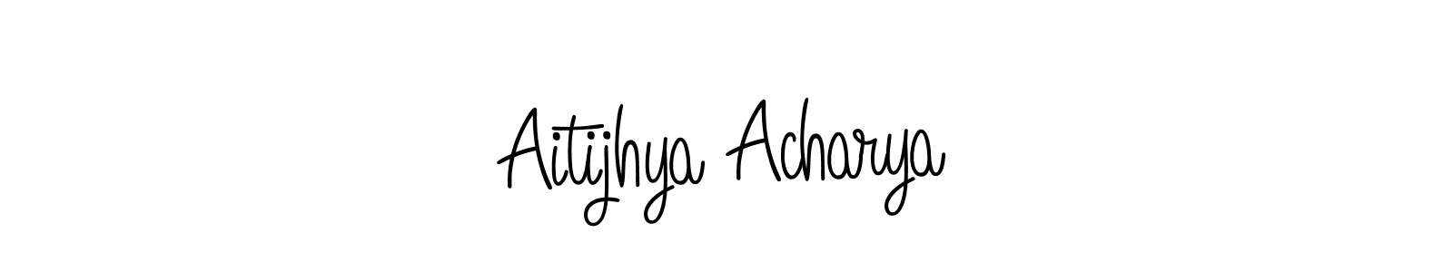 if you are searching for the best signature style for your name Aitijhya Acharya. so please give up your signature search. here we have designed multiple signature styles  using Angelique-Rose-font-FFP. Aitijhya Acharya signature style 5 images and pictures png
