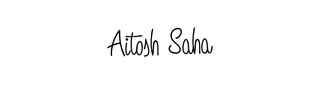 Use a signature maker to create a handwritten signature online. With this signature software, you can design (Angelique-Rose-font-FFP) your own signature for name Aitosh Saha. Aitosh Saha signature style 5 images and pictures png