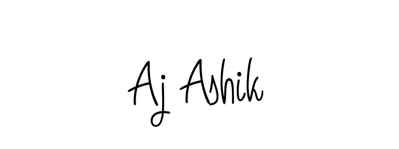 Use a signature maker to create a handwritten signature online. With this signature software, you can design (Angelique-Rose-font-FFP) your own signature for name Aj Ashik. Aj Ashik signature style 5 images and pictures png