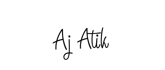 You should practise on your own different ways (Angelique-Rose-font-FFP) to write your name (Aj Atik) in signature. don't let someone else do it for you. Aj Atik signature style 5 images and pictures png