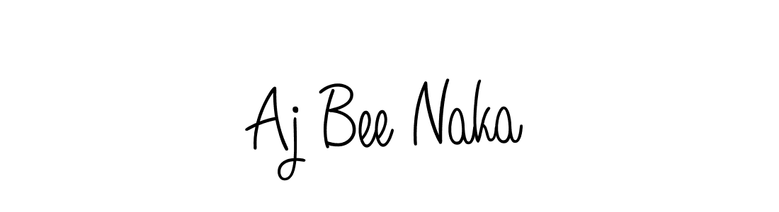 Aj Bee Naka stylish signature style. Best Handwritten Sign (Angelique-Rose-font-FFP) for my name. Handwritten Signature Collection Ideas for my name Aj Bee Naka. Aj Bee Naka signature style 5 images and pictures png