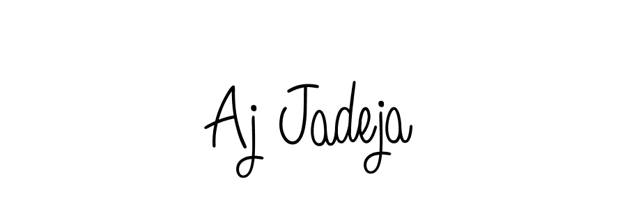 Use a signature maker to create a handwritten signature online. With this signature software, you can design (Angelique-Rose-font-FFP) your own signature for name Aj Jadeja. Aj Jadeja signature style 5 images and pictures png