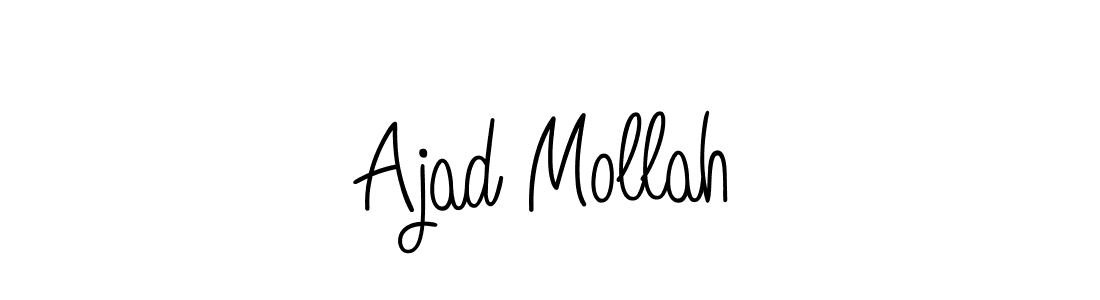 Use a signature maker to create a handwritten signature online. With this signature software, you can design (Angelique-Rose-font-FFP) your own signature for name Ajad Mollah. Ajad Mollah signature style 5 images and pictures png