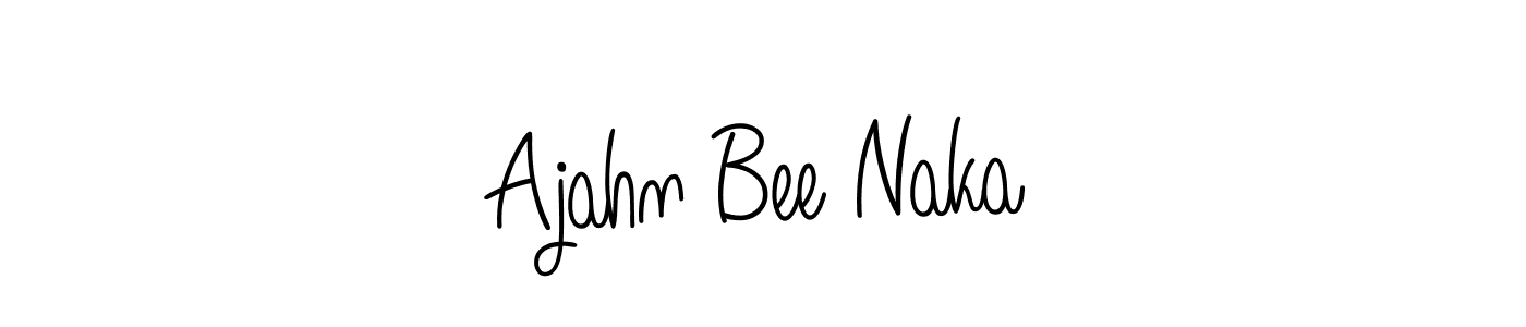 The best way (Angelique-Rose-font-FFP) to make a short signature is to pick only two or three words in your name. The name Ajahn Bee Naka include a total of six letters. For converting this name. Ajahn Bee Naka signature style 5 images and pictures png