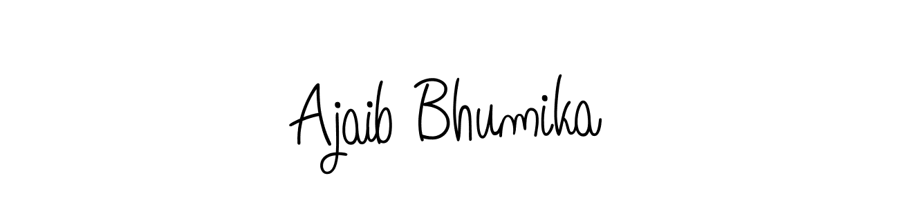 How to make Ajaib Bhumika name signature. Use Angelique-Rose-font-FFP style for creating short signs online. This is the latest handwritten sign. Ajaib Bhumika signature style 5 images and pictures png