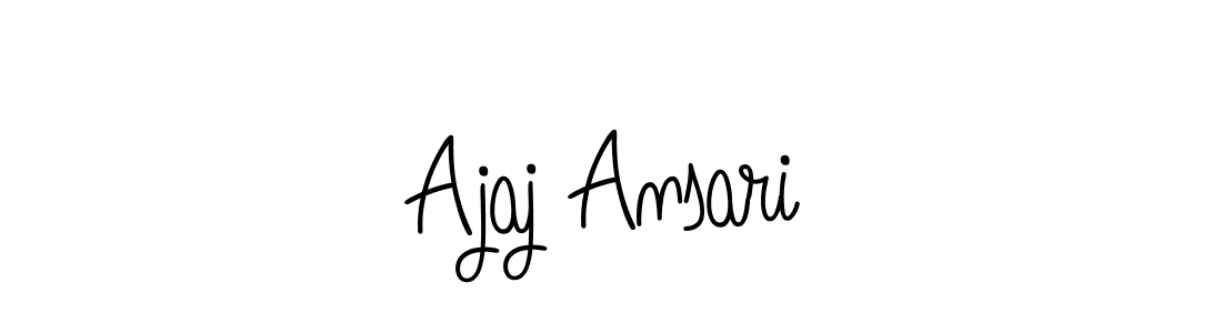 The best way (Angelique-Rose-font-FFP) to make a short signature is to pick only two or three words in your name. The name Ajaj Ansari include a total of six letters. For converting this name. Ajaj Ansari signature style 5 images and pictures png