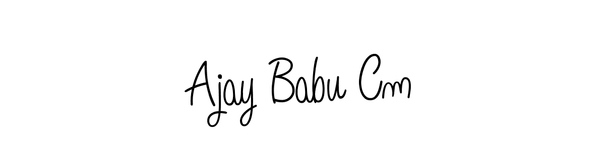 Also we have Ajay Babu Cm name is the best signature style. Create professional handwritten signature collection using Angelique-Rose-font-FFP autograph style. Ajay Babu Cm signature style 5 images and pictures png