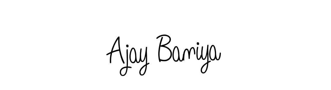 Design your own signature with our free online signature maker. With this signature software, you can create a handwritten (Angelique-Rose-font-FFP) signature for name Ajay Baniya. Ajay Baniya signature style 5 images and pictures png