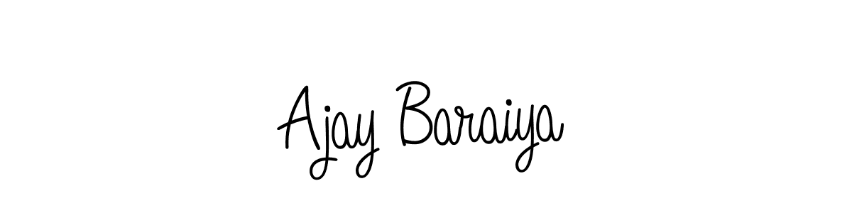 The best way (Angelique-Rose-font-FFP) to make a short signature is to pick only two or three words in your name. The name Ajay Baraiya include a total of six letters. For converting this name. Ajay Baraiya signature style 5 images and pictures png