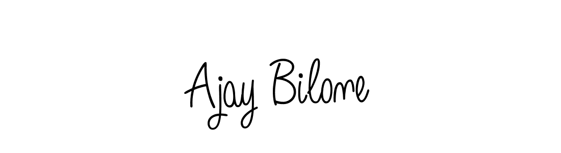 The best way (Angelique-Rose-font-FFP) to make a short signature is to pick only two or three words in your name. The name Ajay Bilone include a total of six letters. For converting this name. Ajay Bilone signature style 5 images and pictures png