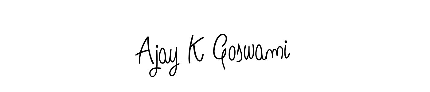 How to make Ajay K Goswami name signature. Use Angelique-Rose-font-FFP style for creating short signs online. This is the latest handwritten sign. Ajay K Goswami signature style 5 images and pictures png