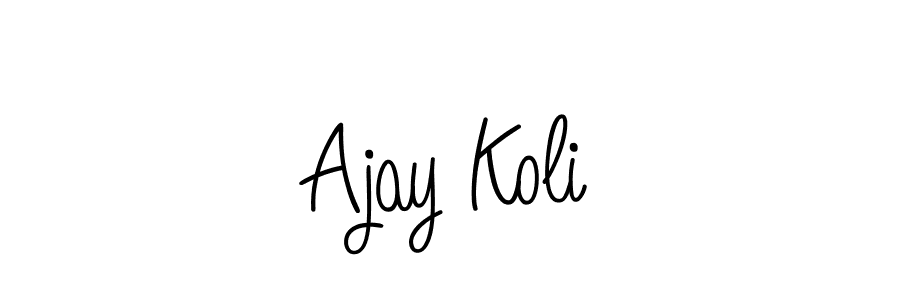 How to make Ajay Koli name signature. Use Angelique-Rose-font-FFP style for creating short signs online. This is the latest handwritten sign. Ajay Koli signature style 5 images and pictures png