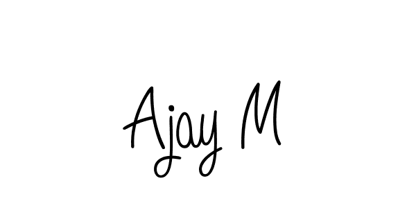 How to make Ajay M name signature. Use Angelique-Rose-font-FFP style for creating short signs online. This is the latest handwritten sign. Ajay M signature style 5 images and pictures png