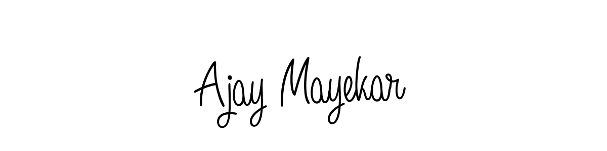 The best way (Angelique-Rose-font-FFP) to make a short signature is to pick only two or three words in your name. The name Ajay Mayekar include a total of six letters. For converting this name. Ajay Mayekar signature style 5 images and pictures png