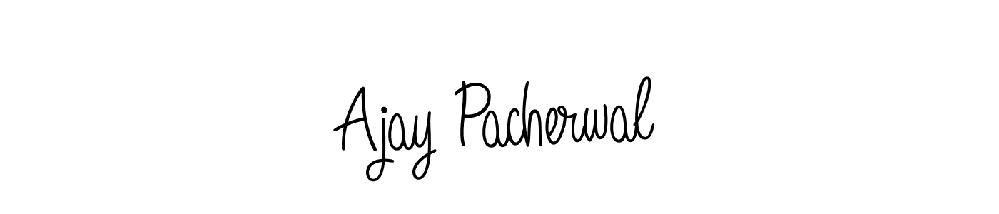 Make a beautiful signature design for name Ajay Pacherwal. With this signature (Angelique-Rose-font-FFP) style, you can create a handwritten signature for free. Ajay Pacherwal signature style 5 images and pictures png