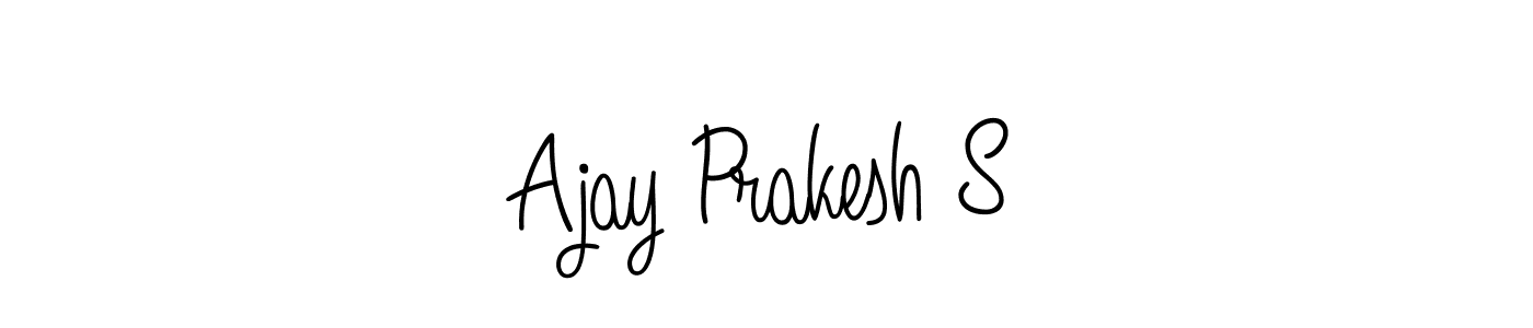 The best way (Angelique-Rose-font-FFP) to make a short signature is to pick only two or three words in your name. The name Ajay Prakesh S include a total of six letters. For converting this name. Ajay Prakesh S signature style 5 images and pictures png