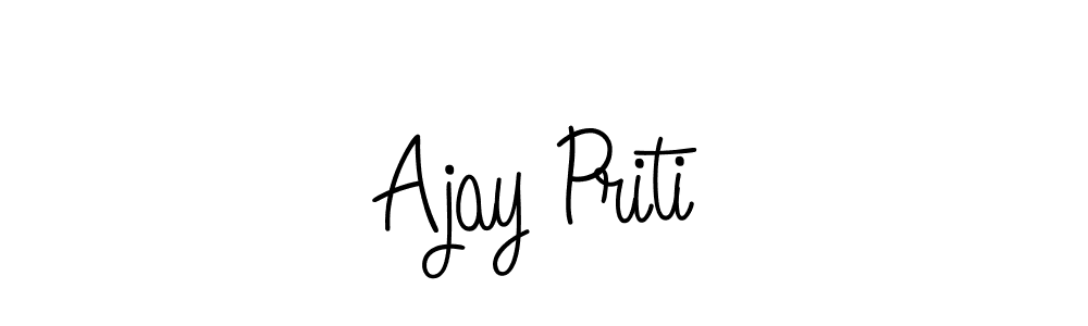 Ajay Priti stylish signature style. Best Handwritten Sign (Angelique-Rose-font-FFP) for my name. Handwritten Signature Collection Ideas for my name Ajay Priti. Ajay Priti signature style 5 images and pictures png