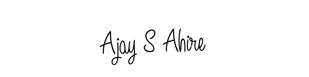 You should practise on your own different ways (Angelique-Rose-font-FFP) to write your name (Ajay S Ahire) in signature. don't let someone else do it for you. Ajay S Ahire signature style 5 images and pictures png