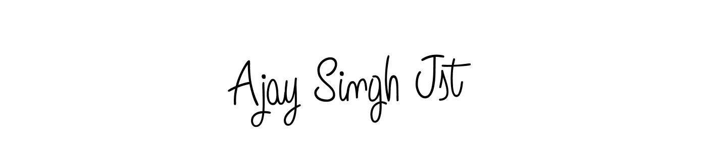 The best way (Angelique-Rose-font-FFP) to make a short signature is to pick only two or three words in your name. The name Ajay Singh Jst include a total of six letters. For converting this name. Ajay Singh Jst signature style 5 images and pictures png