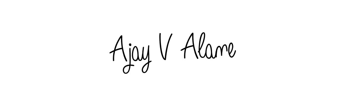 You should practise on your own different ways (Angelique-Rose-font-FFP) to write your name (Ajay V Alane) in signature. don't let someone else do it for you. Ajay V Alane signature style 5 images and pictures png