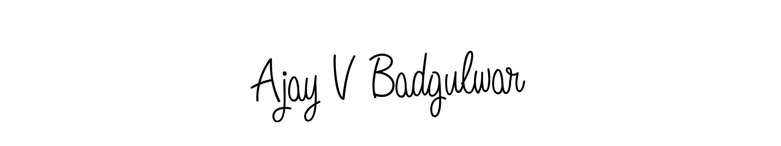 Design your own signature with our free online signature maker. With this signature software, you can create a handwritten (Angelique-Rose-font-FFP) signature for name Ajay V Badgulwar. Ajay V Badgulwar signature style 5 images and pictures png