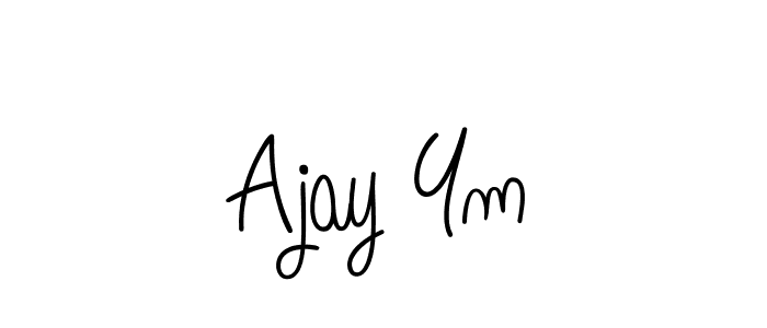 Use a signature maker to create a handwritten signature online. With this signature software, you can design (Angelique-Rose-font-FFP) your own signature for name Ajay Ym. Ajay Ym signature style 5 images and pictures png