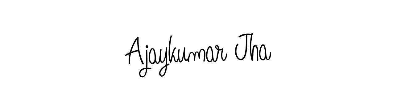 The best way (Angelique-Rose-font-FFP) to make a short signature is to pick only two or three words in your name. The name Ajaykumar Jha include a total of six letters. For converting this name. Ajaykumar Jha signature style 5 images and pictures png