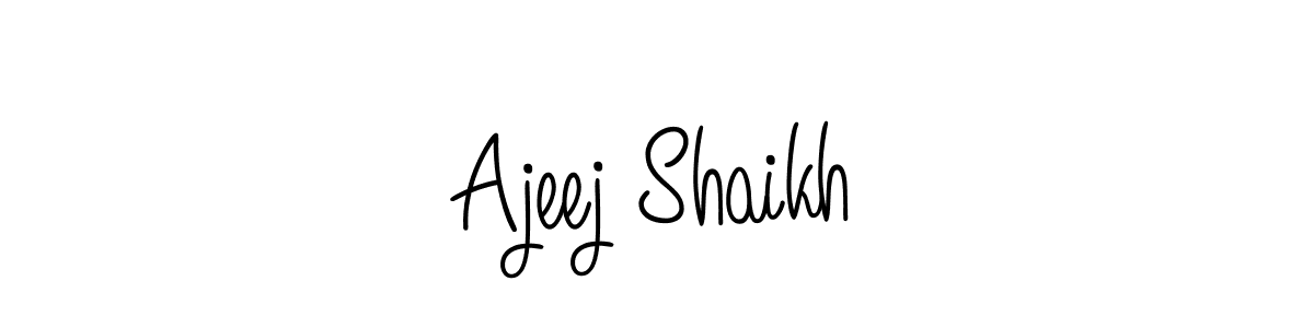 Also we have Ajeej Shaikh name is the best signature style. Create professional handwritten signature collection using Angelique-Rose-font-FFP autograph style. Ajeej Shaikh signature style 5 images and pictures png