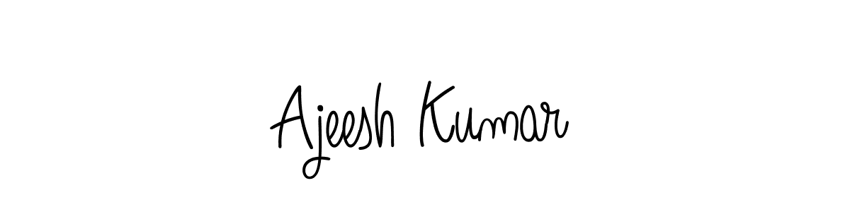 The best way (Angelique-Rose-font-FFP) to make a short signature is to pick only two or three words in your name. The name Ajeesh Kumar include a total of six letters. For converting this name. Ajeesh Kumar signature style 5 images and pictures png