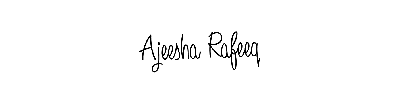 The best way (Angelique-Rose-font-FFP) to make a short signature is to pick only two or three words in your name. The name Ajeesha Rafeeq include a total of six letters. For converting this name. Ajeesha Rafeeq signature style 5 images and pictures png