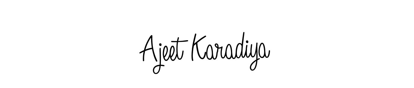 Make a short Ajeet Karadiya signature style. Manage your documents anywhere anytime using Angelique-Rose-font-FFP. Create and add eSignatures, submit forms, share and send files easily. Ajeet Karadiya signature style 5 images and pictures png