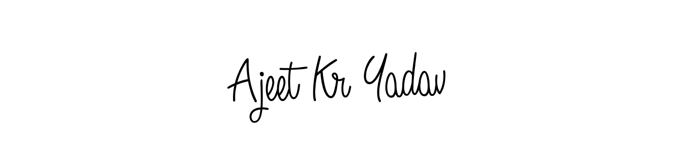 You should practise on your own different ways (Angelique-Rose-font-FFP) to write your name (Ajeet Kr Yadav) in signature. don't let someone else do it for you. Ajeet Kr Yadav signature style 5 images and pictures png