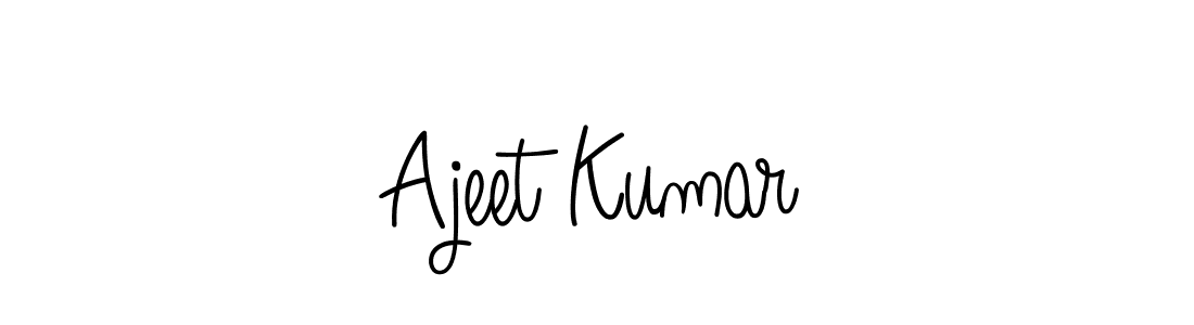 The best way (Angelique-Rose-font-FFP) to make a short signature is to pick only two or three words in your name. The name Ajeet Kumar include a total of six letters. For converting this name. Ajeet Kumar signature style 5 images and pictures png