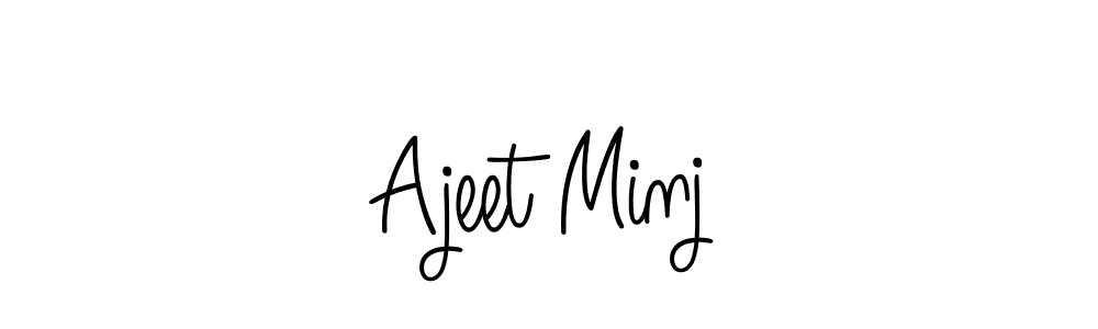 Ajeet Minj stylish signature style. Best Handwritten Sign (Angelique-Rose-font-FFP) for my name. Handwritten Signature Collection Ideas for my name Ajeet Minj. Ajeet Minj signature style 5 images and pictures png