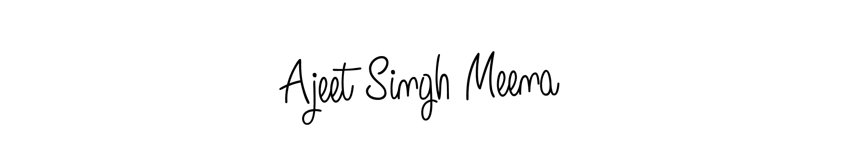 The best way (Angelique-Rose-font-FFP) to make a short signature is to pick only two or three words in your name. The name Ajeet Singh Meena include a total of six letters. For converting this name. Ajeet Singh Meena signature style 5 images and pictures png