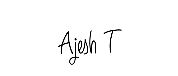 How to make Ajesh T name signature. Use Angelique-Rose-font-FFP style for creating short signs online. This is the latest handwritten sign. Ajesh T signature style 5 images and pictures png