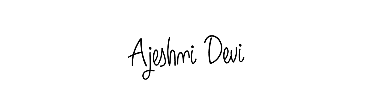 How to make Ajeshni Devi name signature. Use Angelique-Rose-font-FFP style for creating short signs online. This is the latest handwritten sign. Ajeshni Devi signature style 5 images and pictures png
