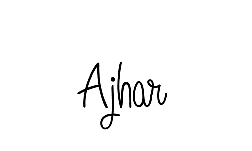 Make a beautiful signature design for name Ajhar. With this signature (Angelique-Rose-font-FFP) style, you can create a handwritten signature for free. Ajhar signature style 5 images and pictures png